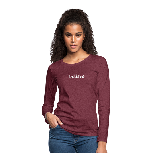 Women's Premium Long Sleeve T-Shirt - heather burgundy