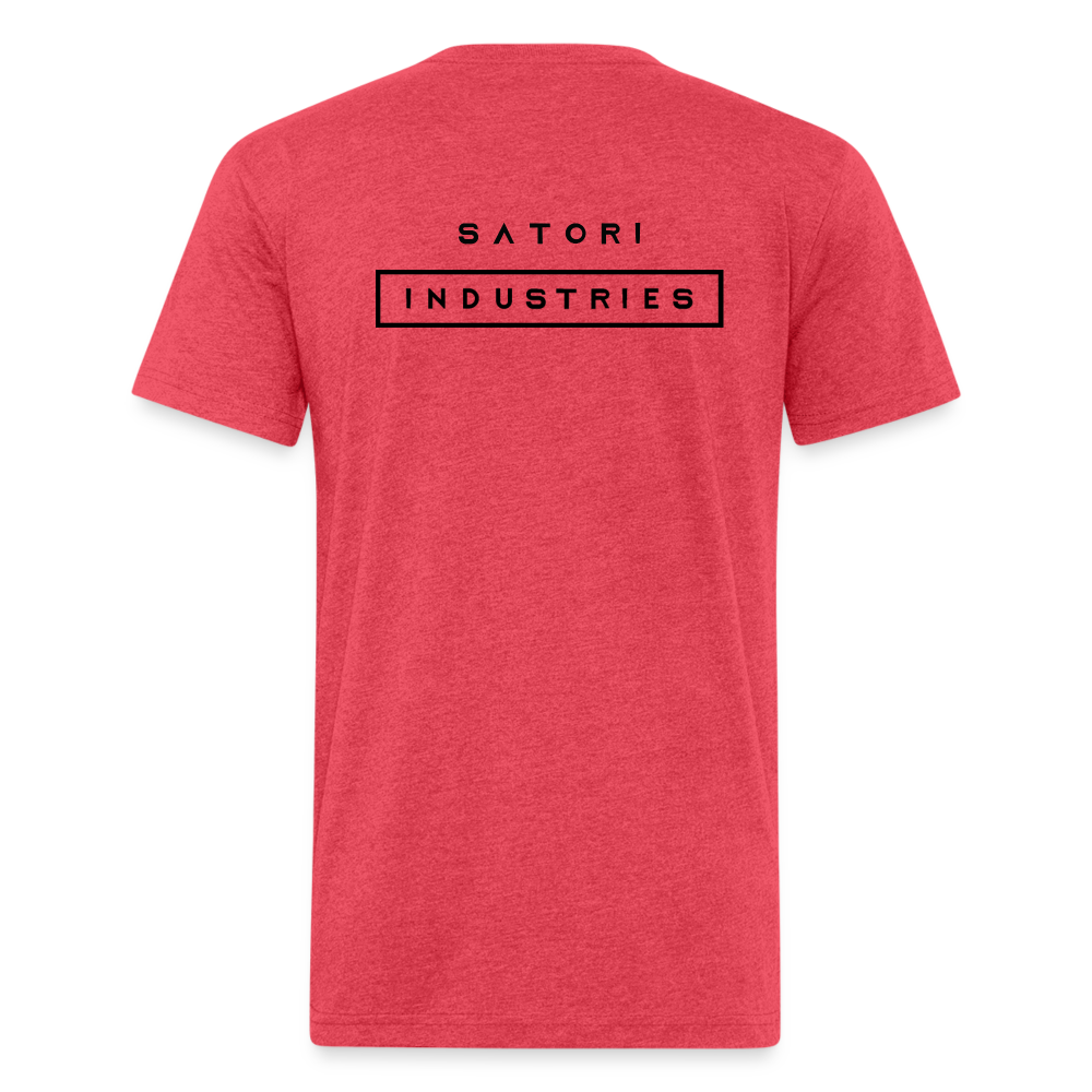 Fitted Cotton/Poly T-Shirt by Next Level Satori Front & Back - heather red