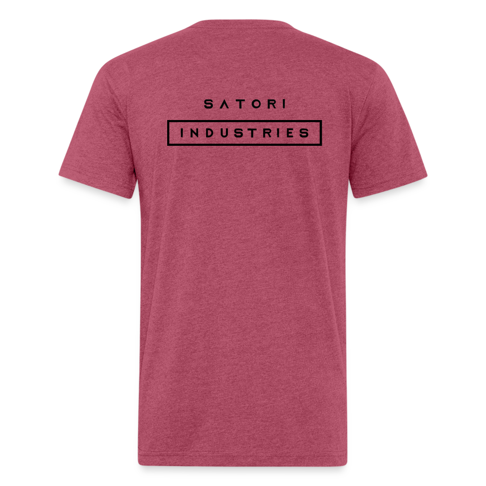 Fitted Cotton/Poly T-Shirt by Next Level Satori Front & Back - heather burgundy