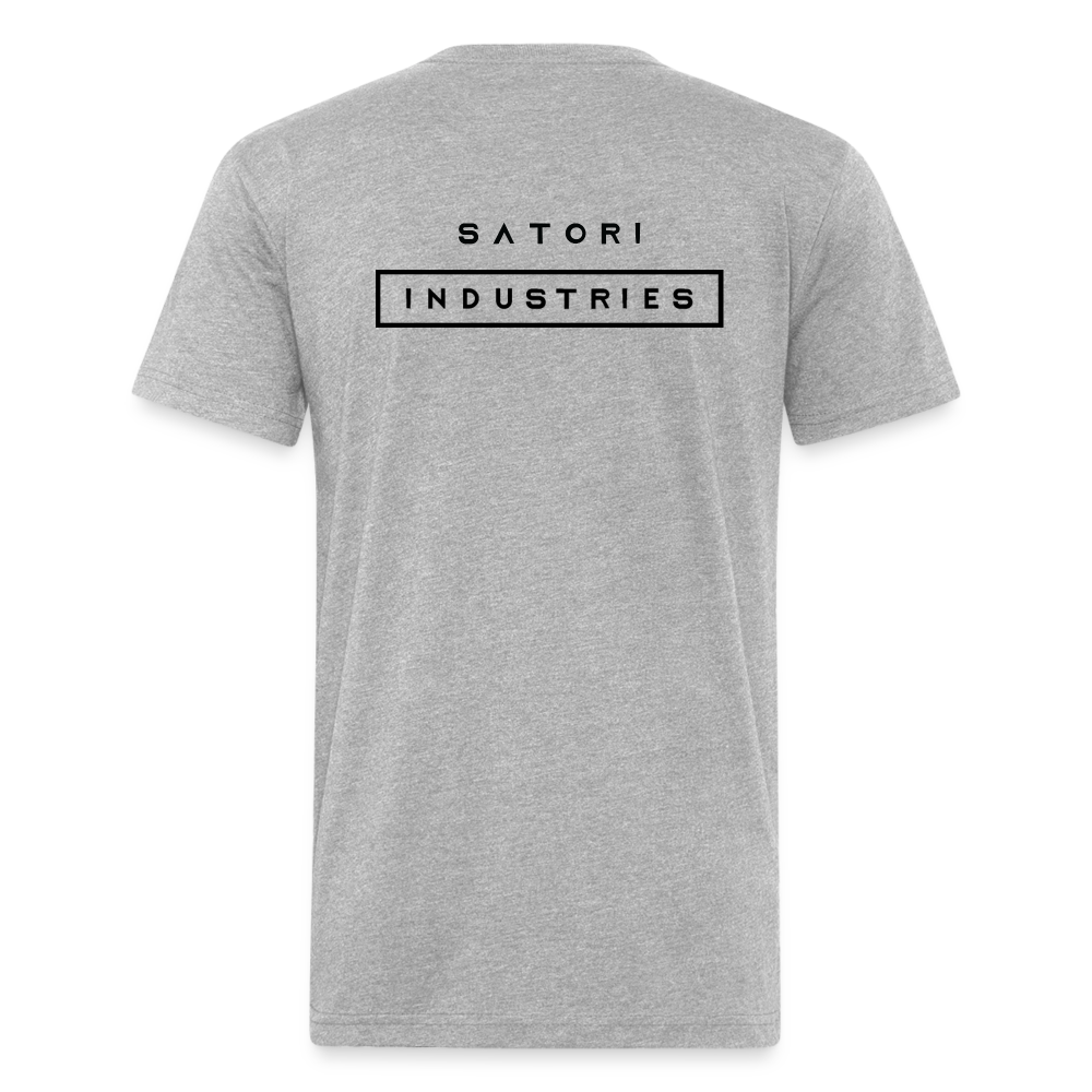 Fitted Cotton/Poly T-Shirt by Next Level Satori Front & Back - heather gray