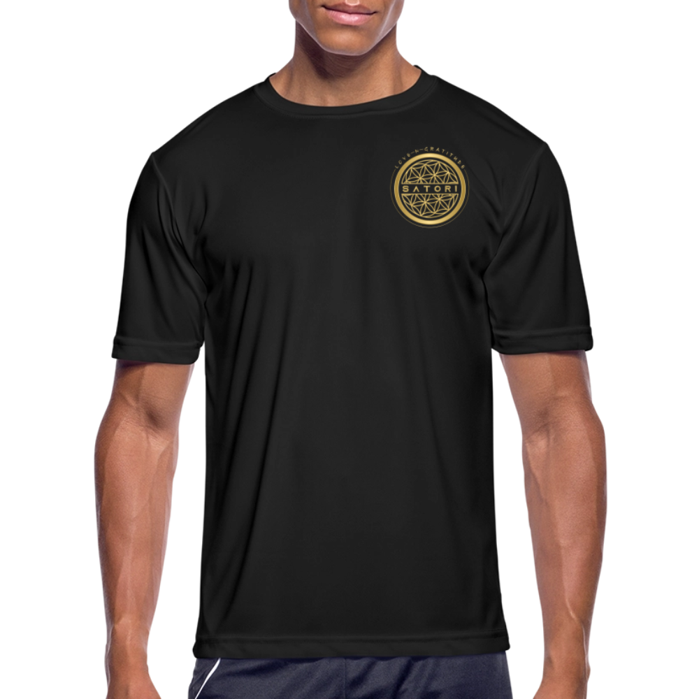 Men’s Moisture Wicking Performance T-Shirt Logo on Back - black