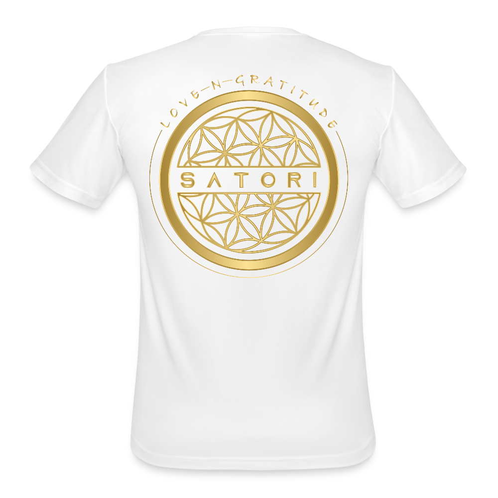 Men’s Moisture Wicking Performance T-Shirt Logo on Back - white