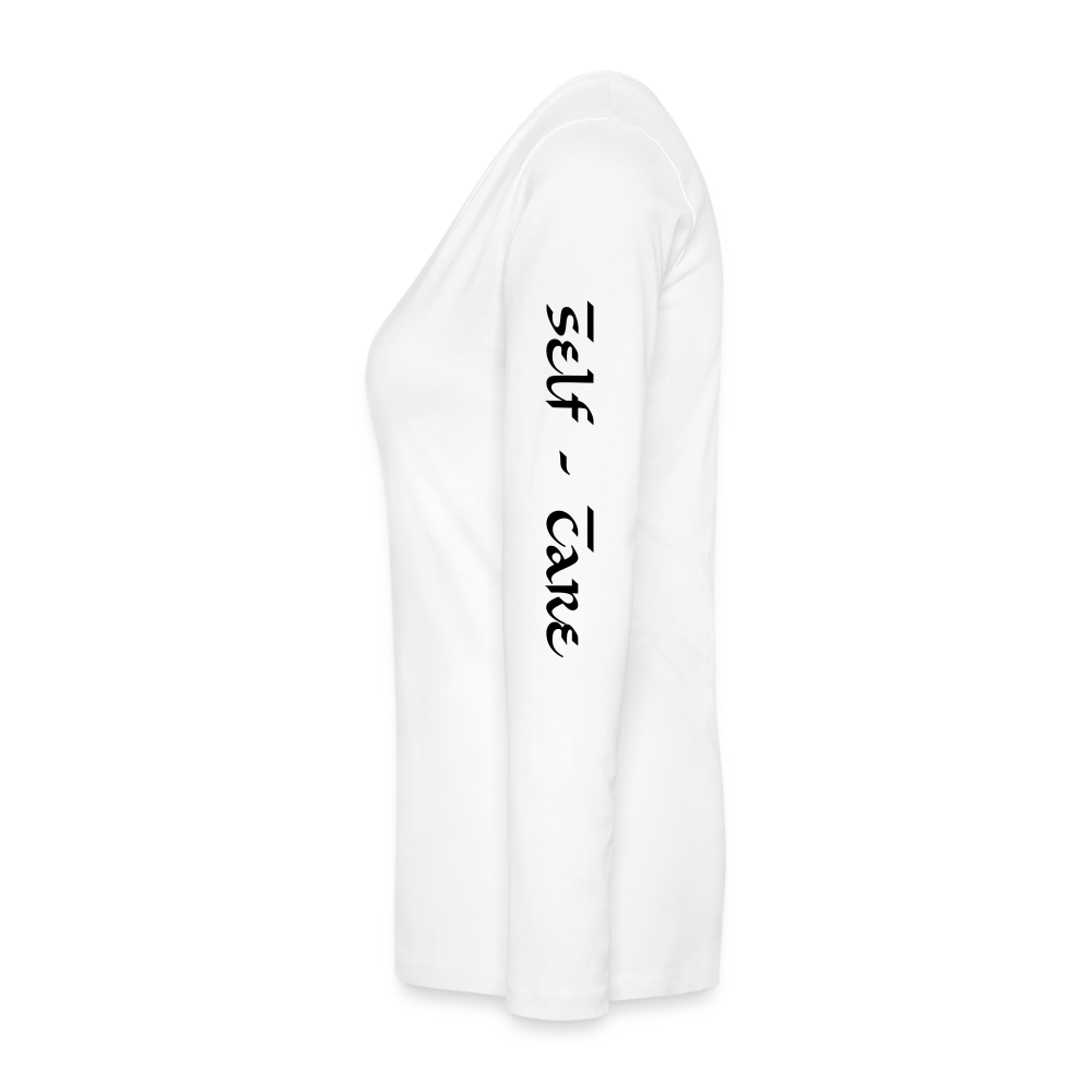 Women's Premium Long Sleeve T-Shirt Logo, Positive Sleeves - white