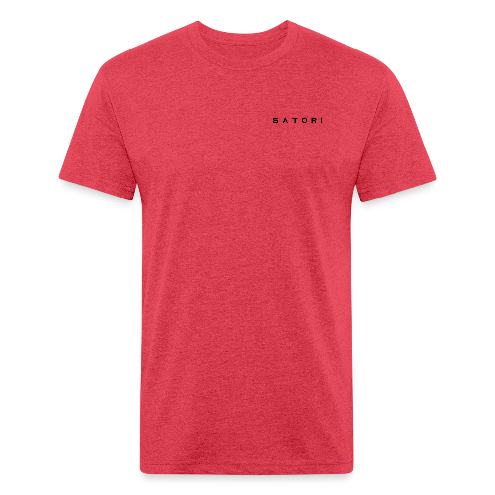 Fitted Cotton/Poly T-Shirt by Next Level Satori Front & Back - heather red