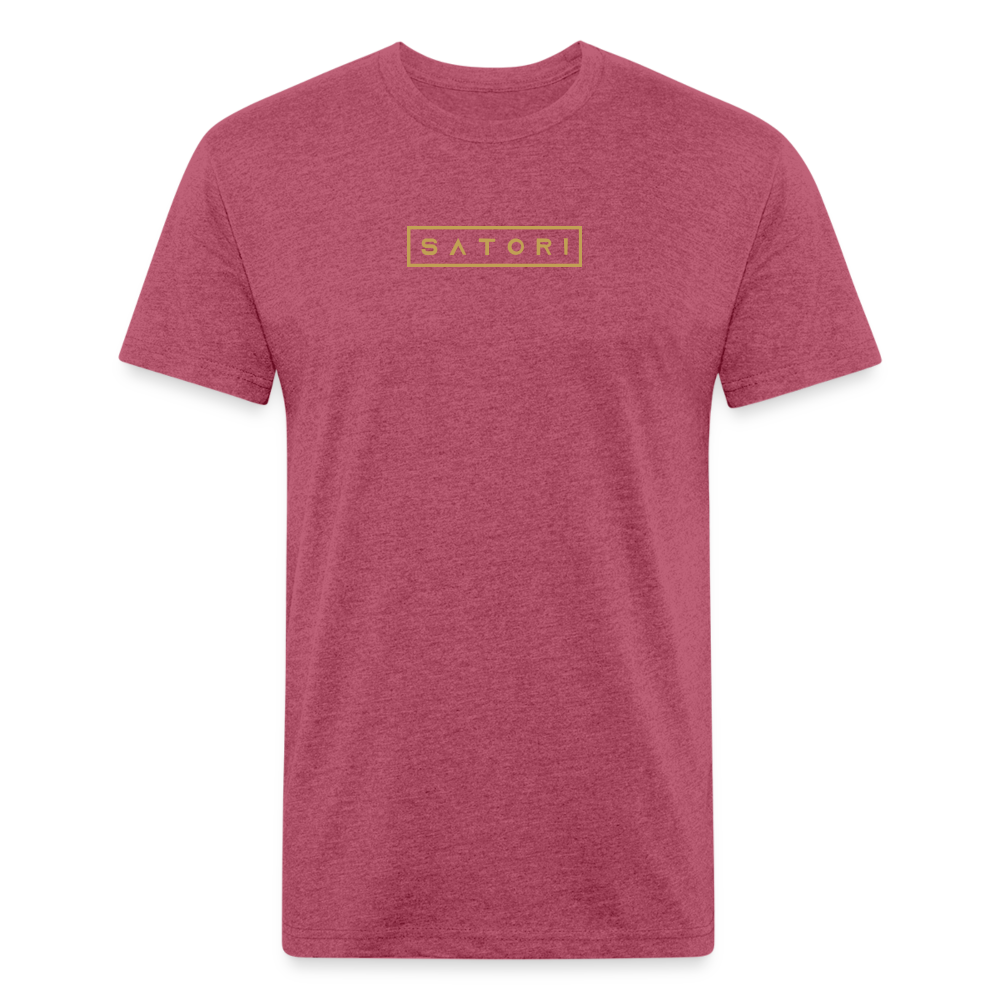Fitted Cotton/Poly T-Shirt by Next Level Gold Logo - heather burgundy