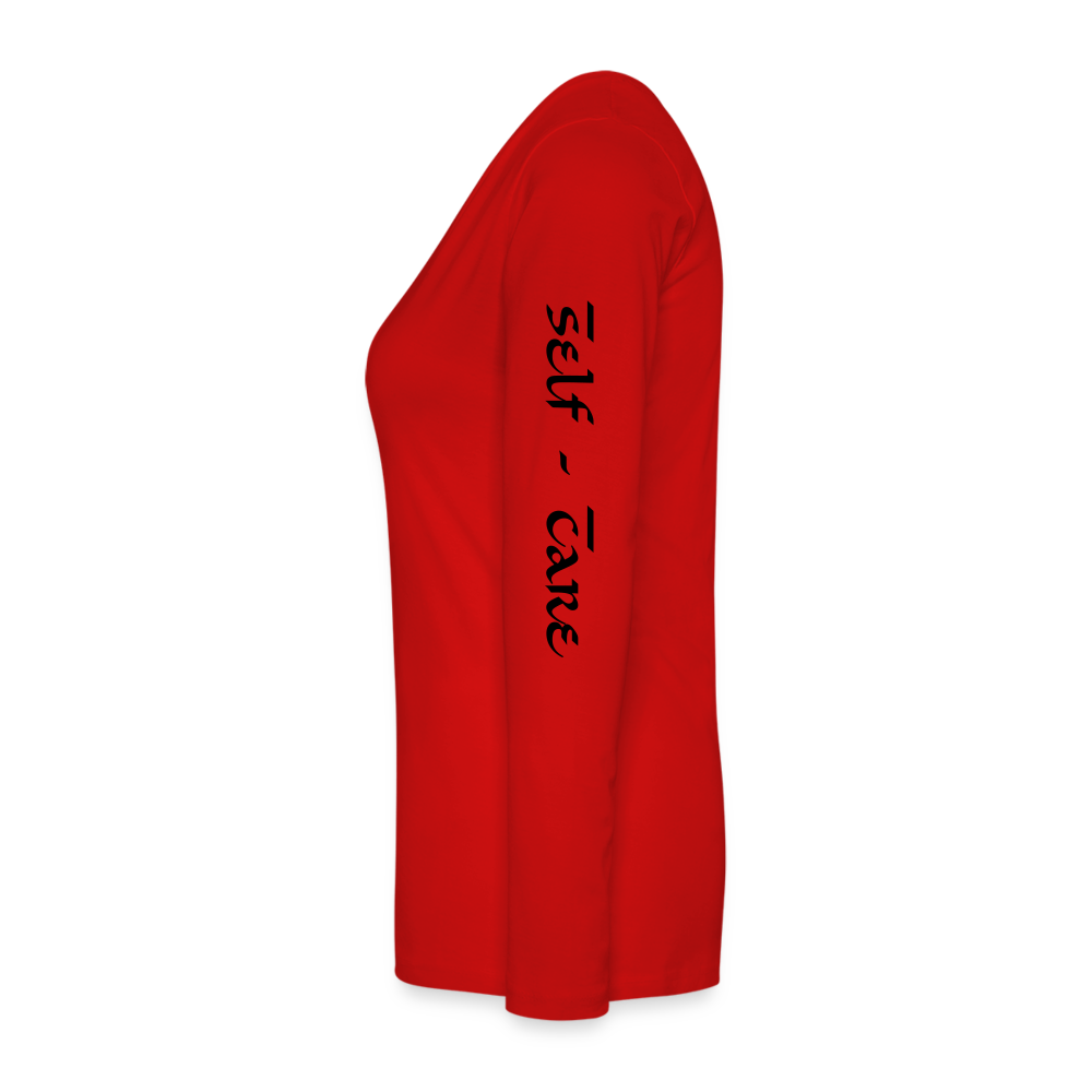 Women's Premium Long Sleeve T-Shirt Logo, Positive Sleeves - red