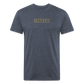 Fitted Cotton/Poly T-Shirt by Next Level Gold Logo - heather navy