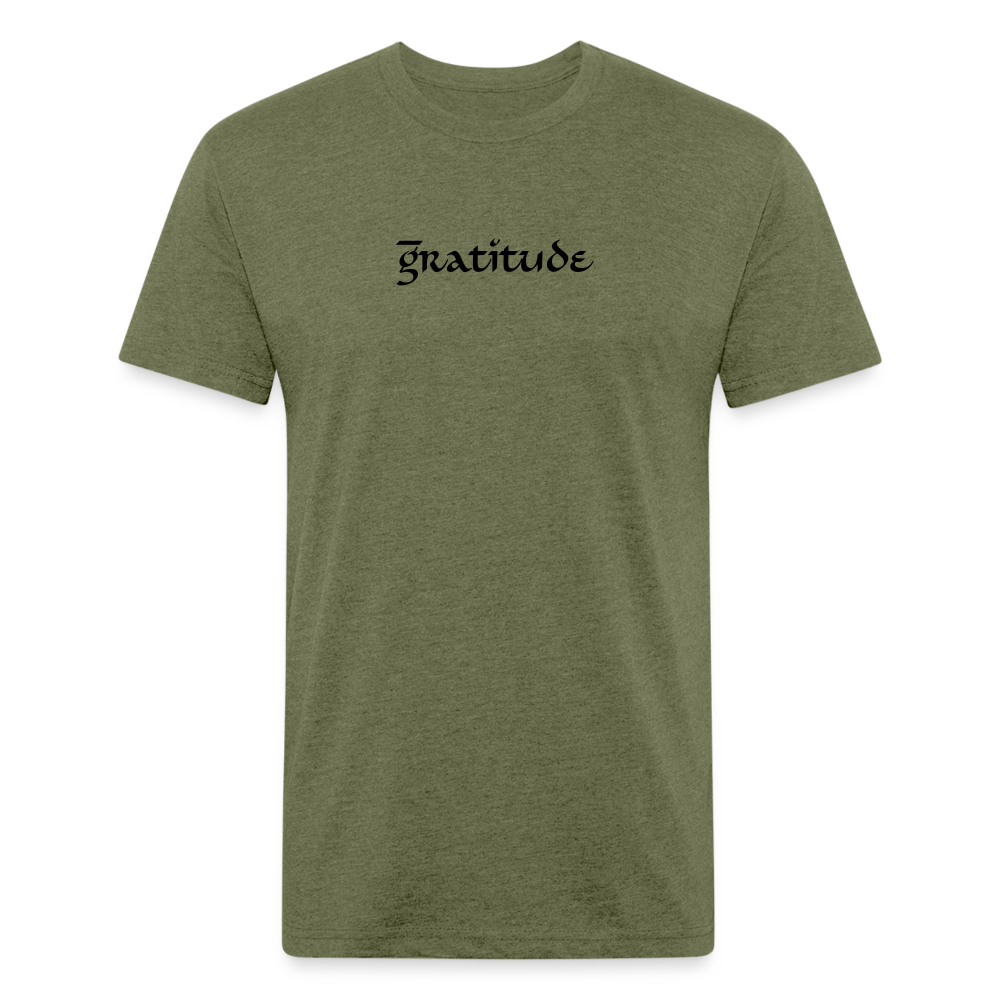 Fitted Cotton/Poly T-Shirt by Next Level - heather military green