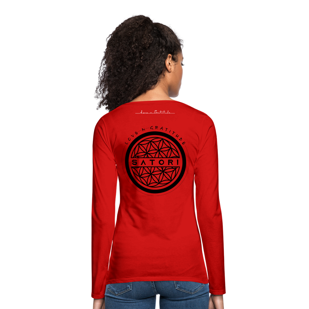 Women's Premium Long Sleeve T-Shirt Logo, Positive Sleeves - red