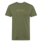 Fitted Cotton/Poly T-Shirt by Next Level Gold Logo - heather military green