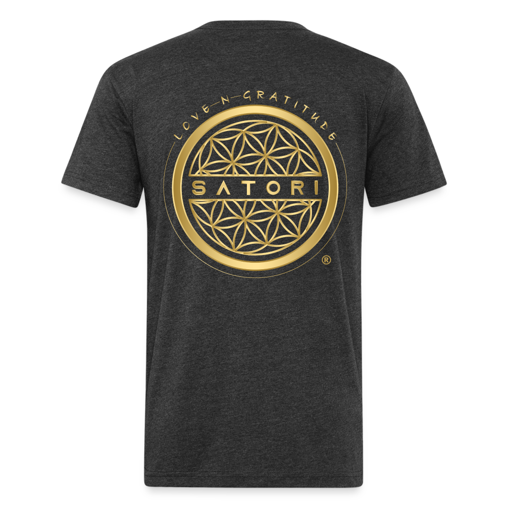 Fitted Cotton/Poly T-Shirt by Next Level Gold Logo - heather black
