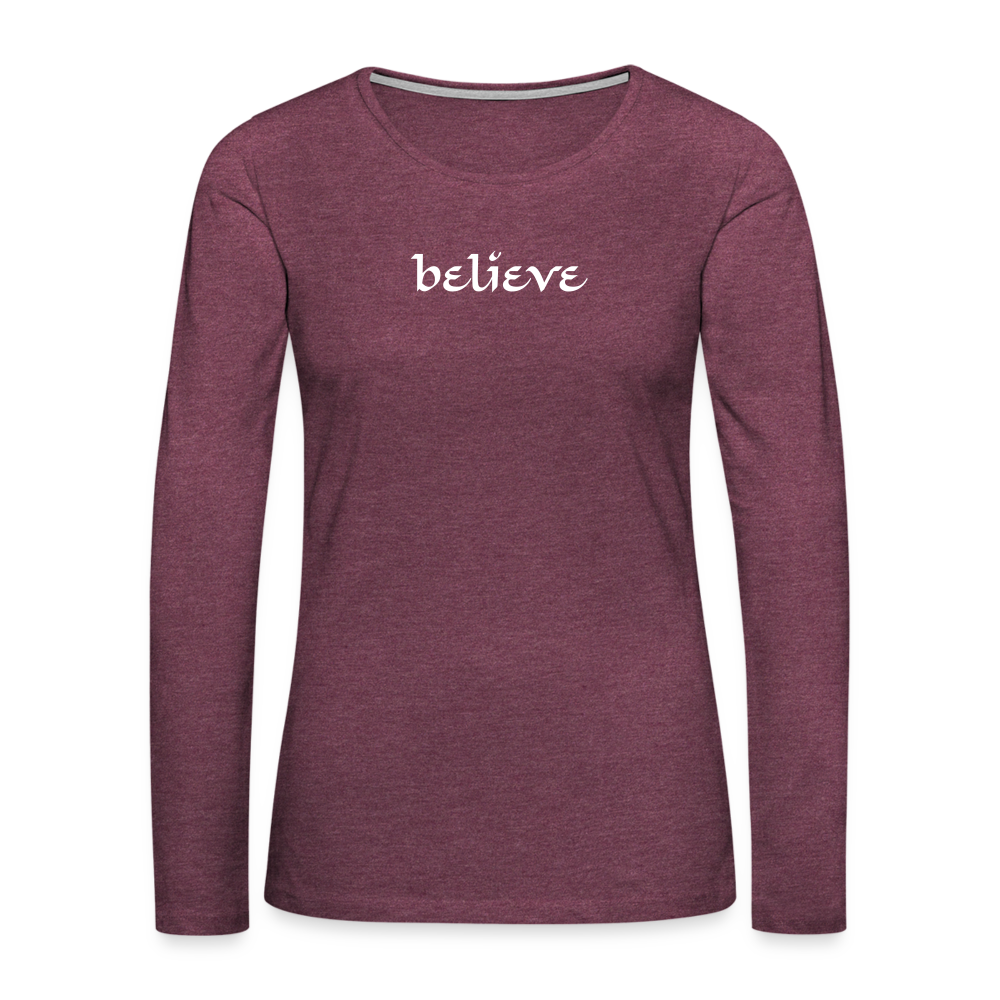 Women's Premium Long Sleeve T-Shirt - heather burgundy