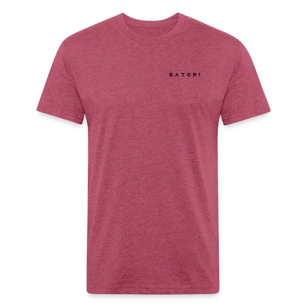 Fitted Cotton/Poly T-Shirt by Next Level Satori Front & Back - heather burgundy