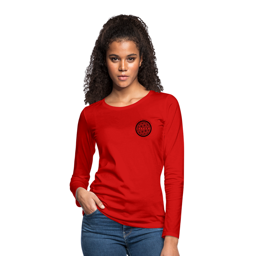Women's Premium Long Sleeve T-Shirt Logo, Positive Sleeves - red