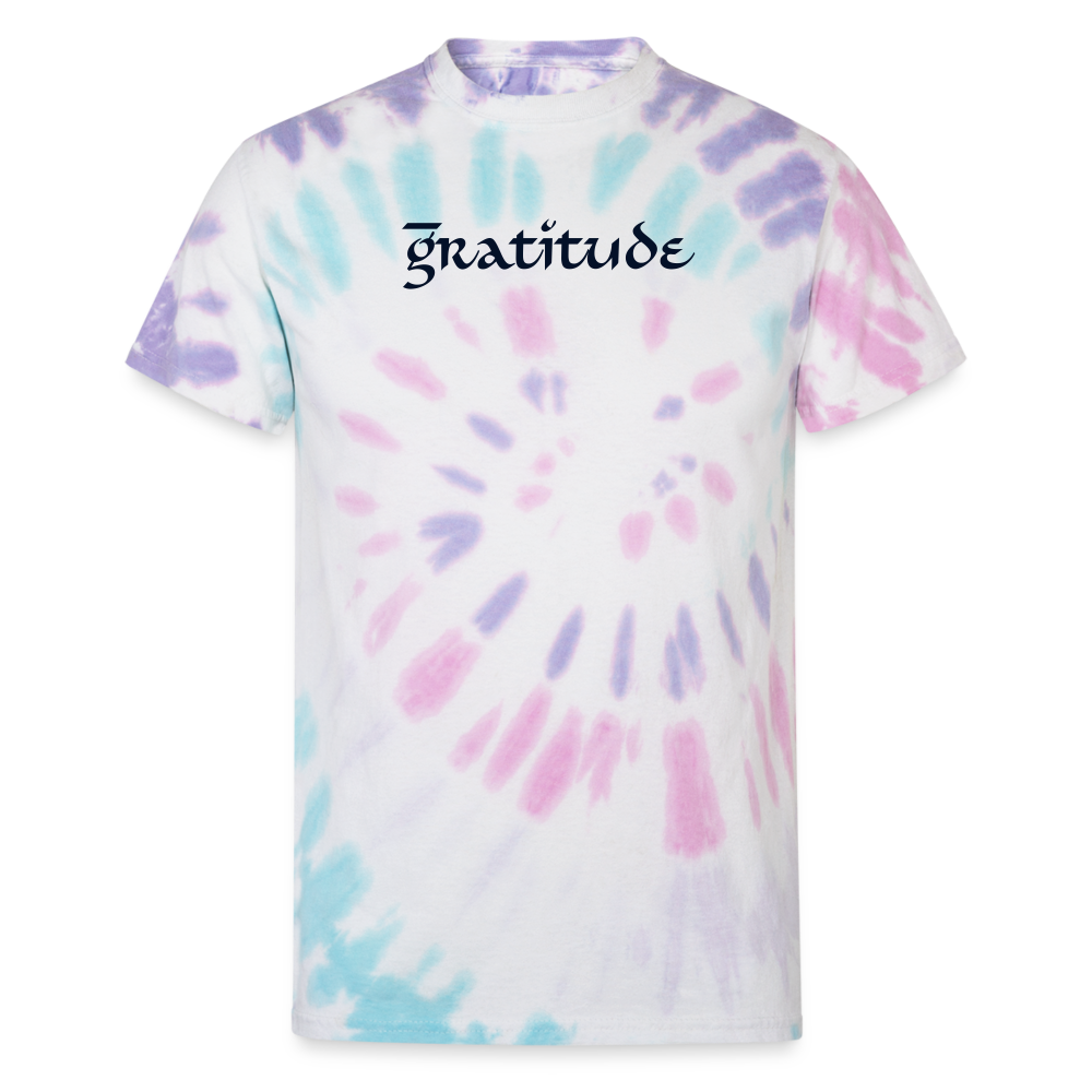 Unisex Tie Dye T-Shirt Gratitude - Pastel Spiral