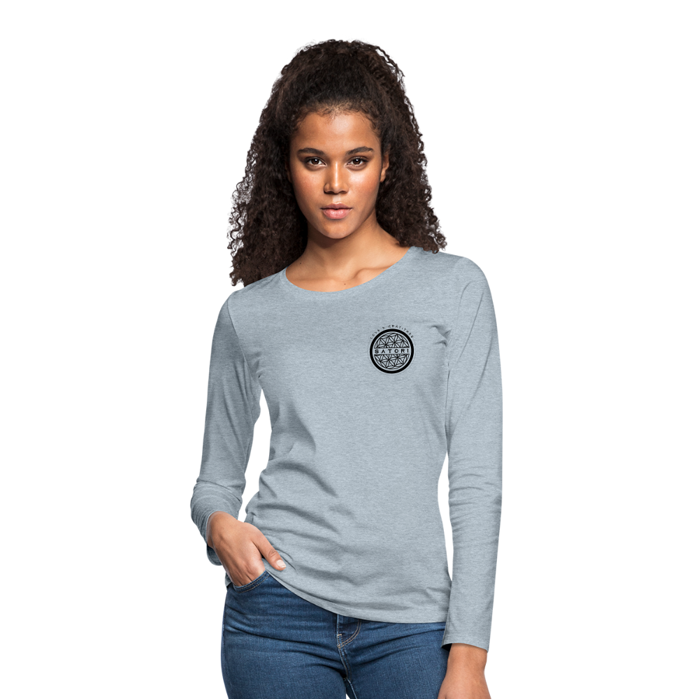 Women's Premium Long Sleeve T-Shirt Logo, Positive Sleeves - heather ice blue