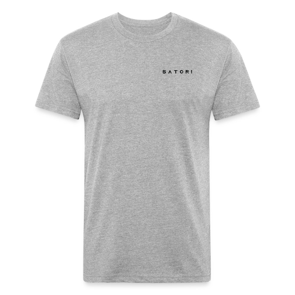 Fitted Cotton/Poly T-Shirt by Next Level Satori Front & Back - heather gray
