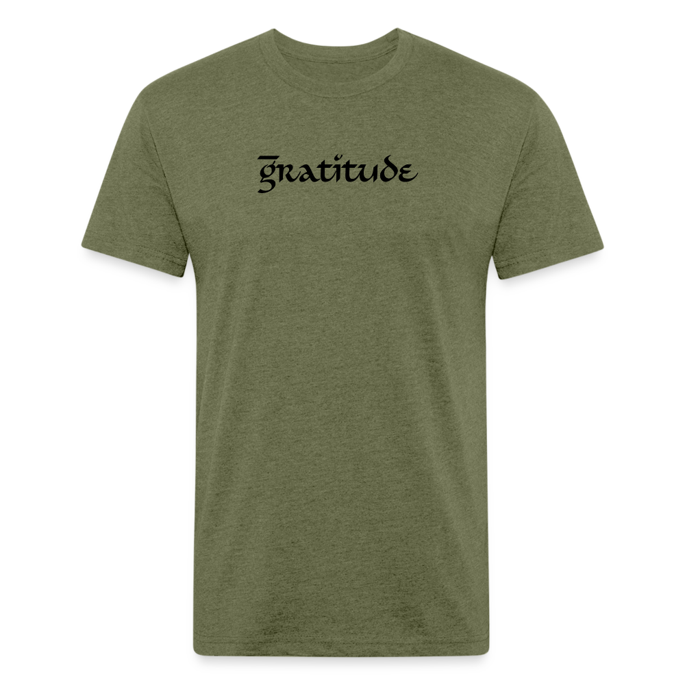 Fitted Cotton/Poly T-Shirt by Next Level - heather military green