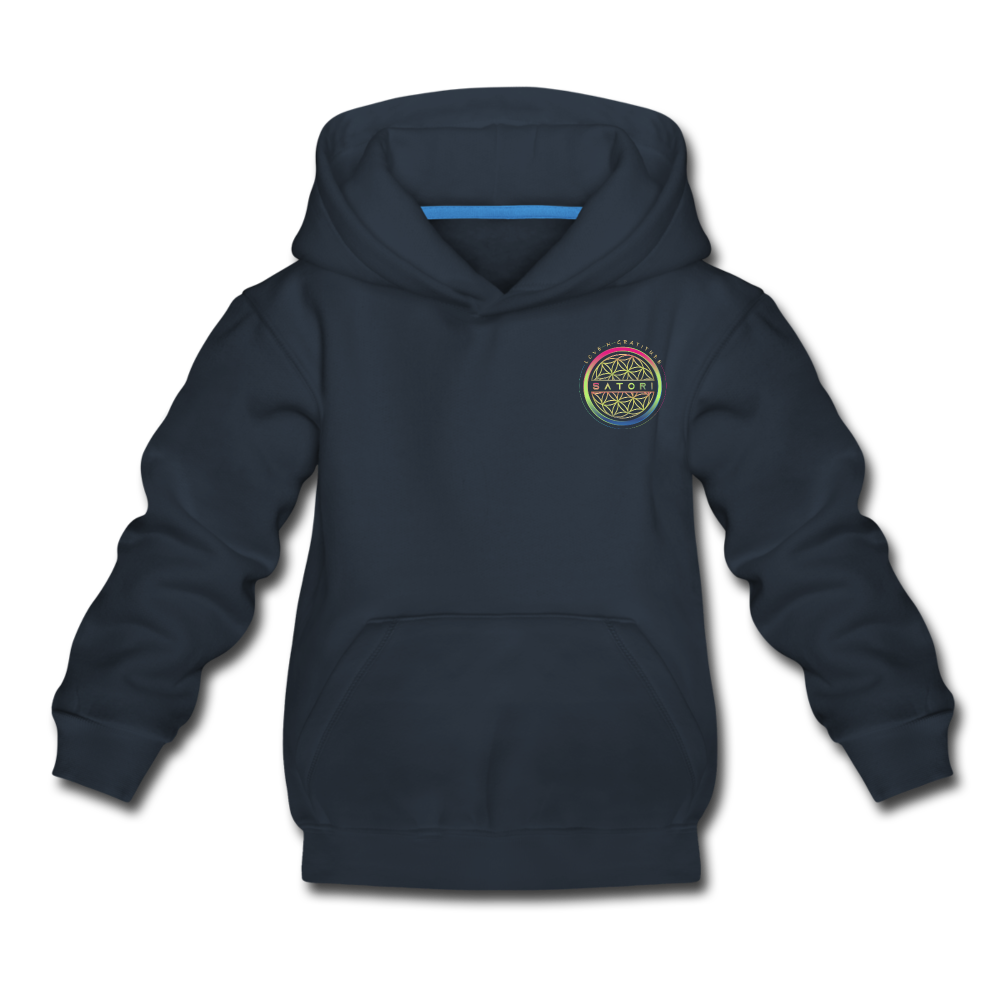 Kids‘ Premium Hoodie Logo Front & Back - navy