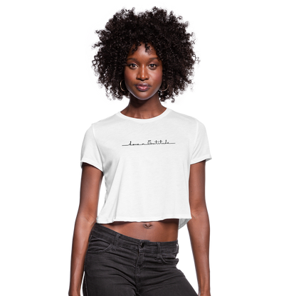 Women's Cropped T-Shirt Custom print front & Back - white