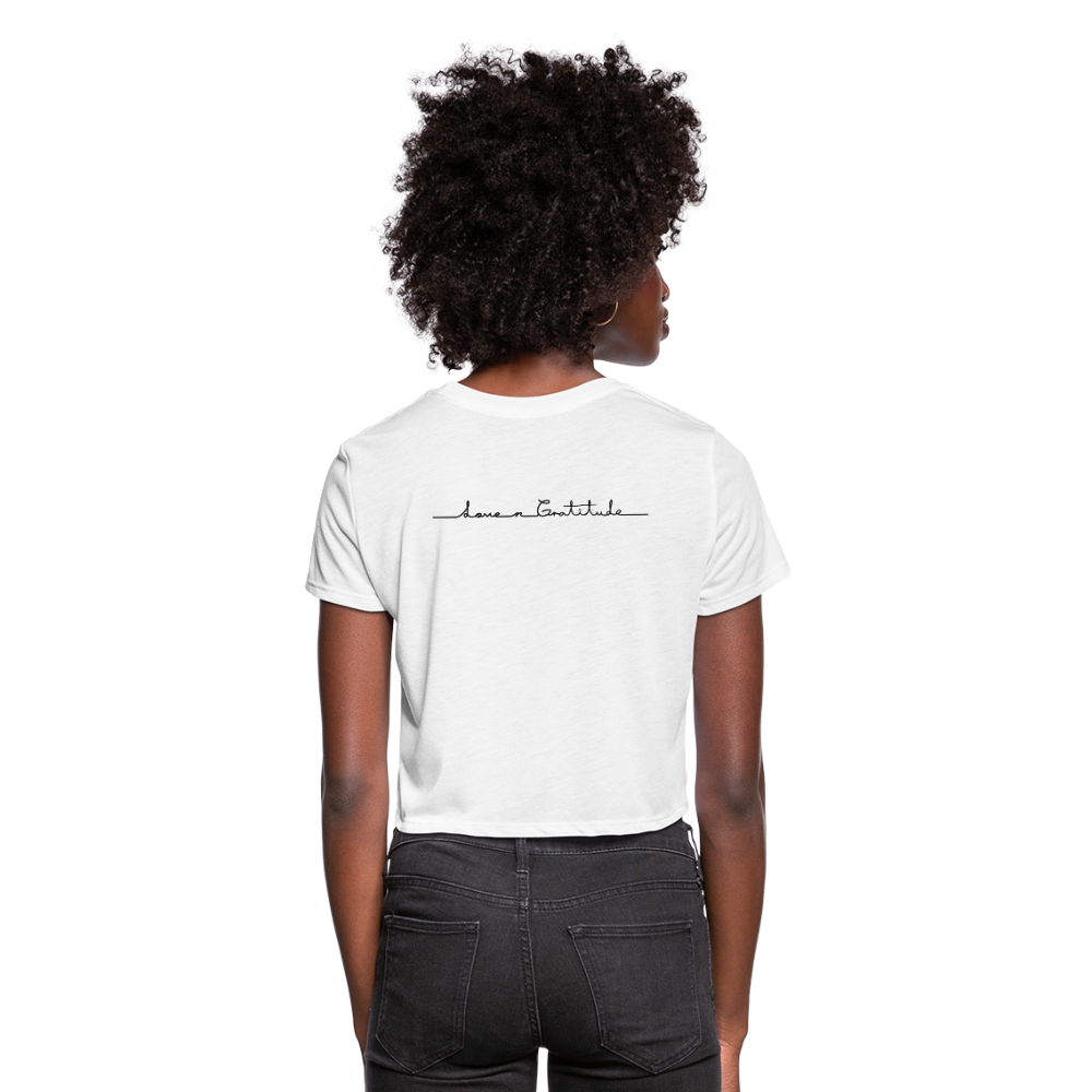 Women's Cropped T-Shirt Custom print front & Back - white
