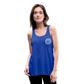 Women's Flowy Tank Top by Bella Logo Front, Custom Print Back - royal blue