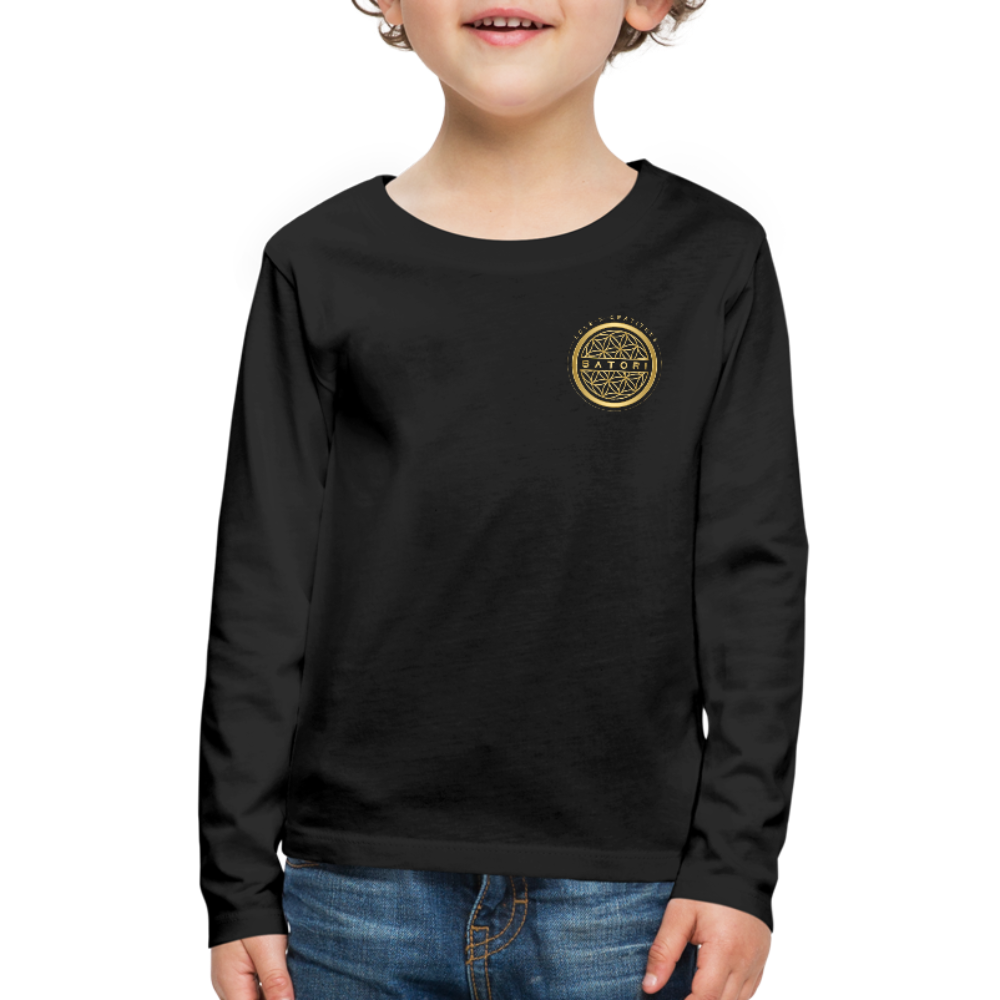 Kids' Premium Long Sleeve T-Shirt Logo Front & Back - black
