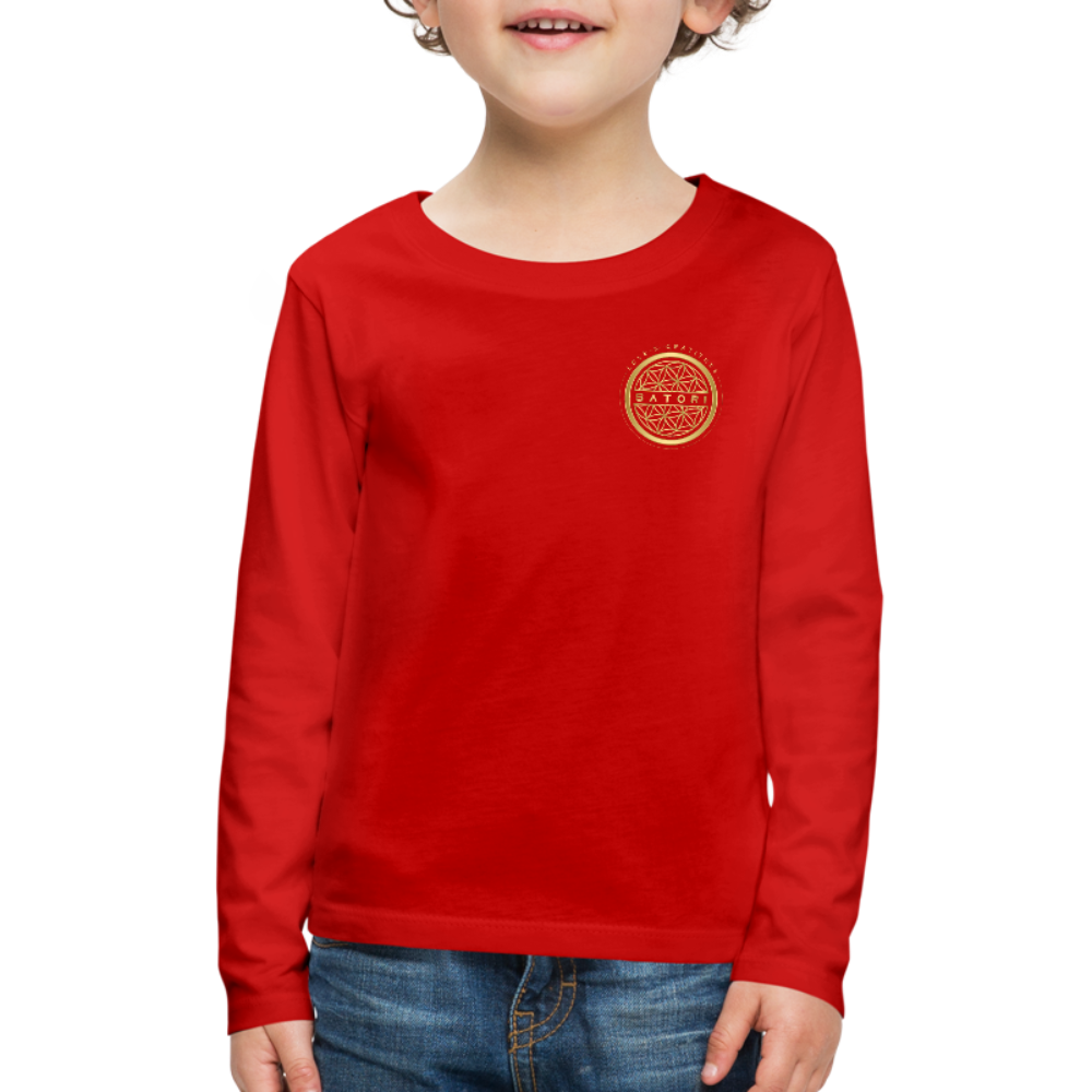 Kids' Premium Long Sleeve T-Shirt Logo Front & Back - red