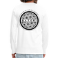 Men's Premium Long Sleeve T-Shirt Logo on Back, Print on front - white