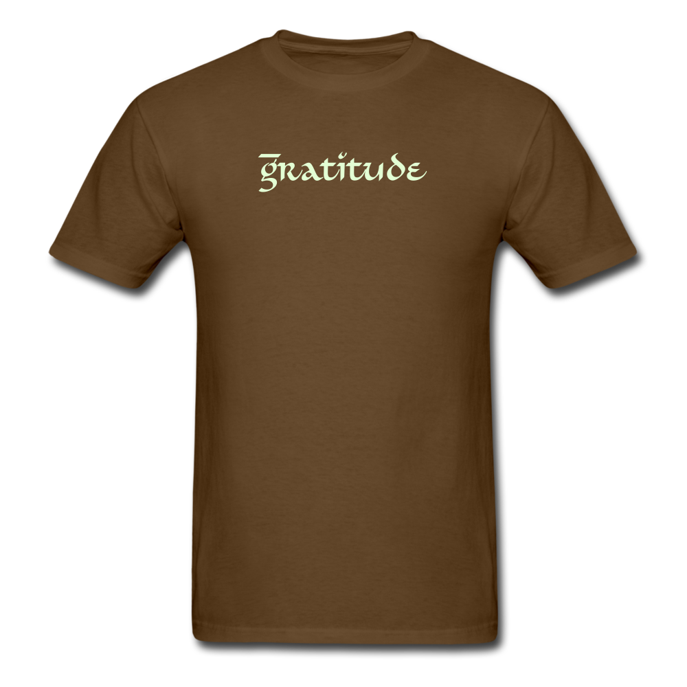 Unisex Classic T-Shirt Glow in Dark Logo & Print - brown