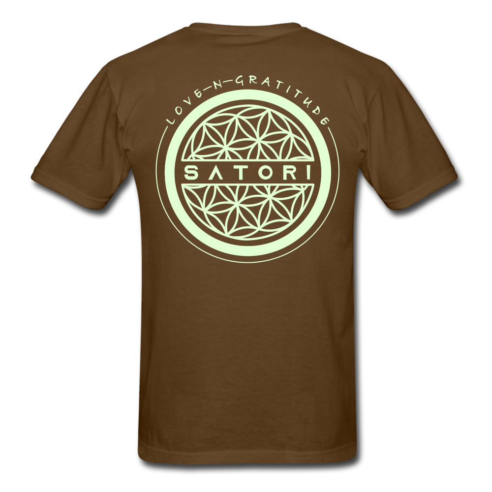 Unisex Classic T-Shirt Glow in Dark Logo & Print - brown