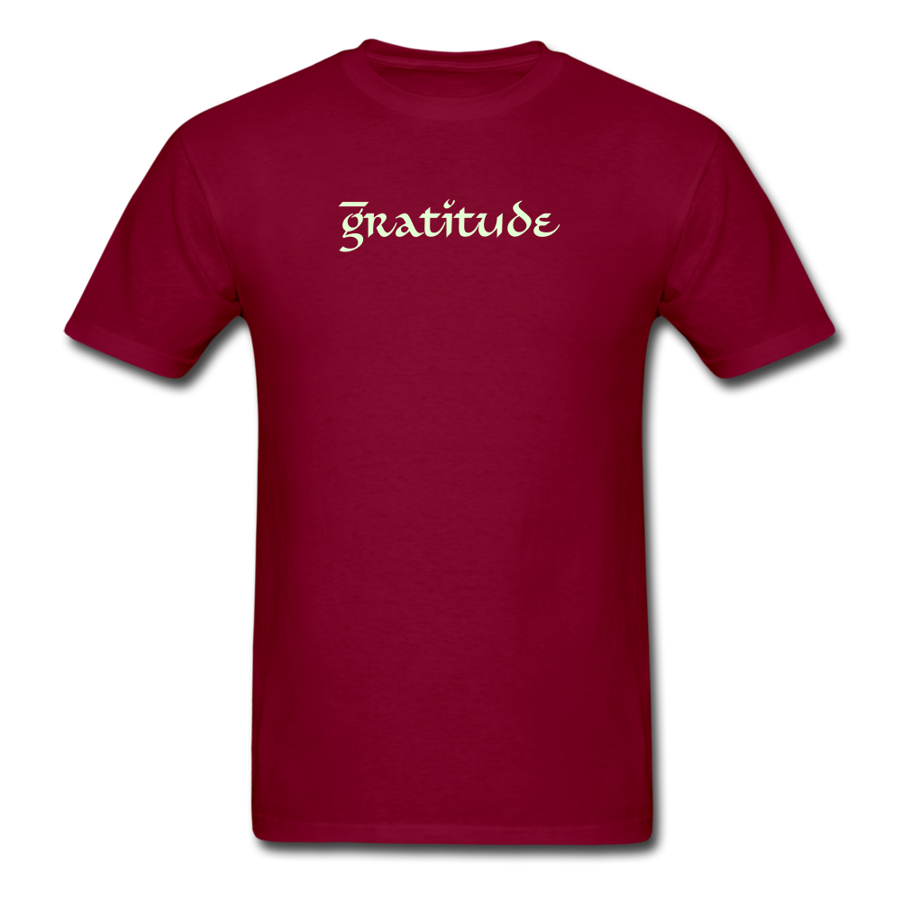 Unisex Classic T-Shirt Glow in Dark Logo & Print - burgundy