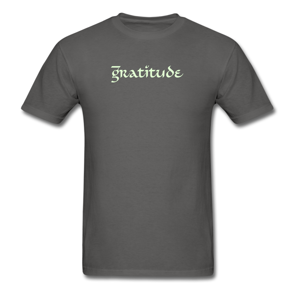 Unisex Classic T-Shirt Glow in Dark Logo & Print - charcoal