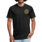 Fitted Cotton/Poly T-Shirt by Next Level Logo Front & Back - black