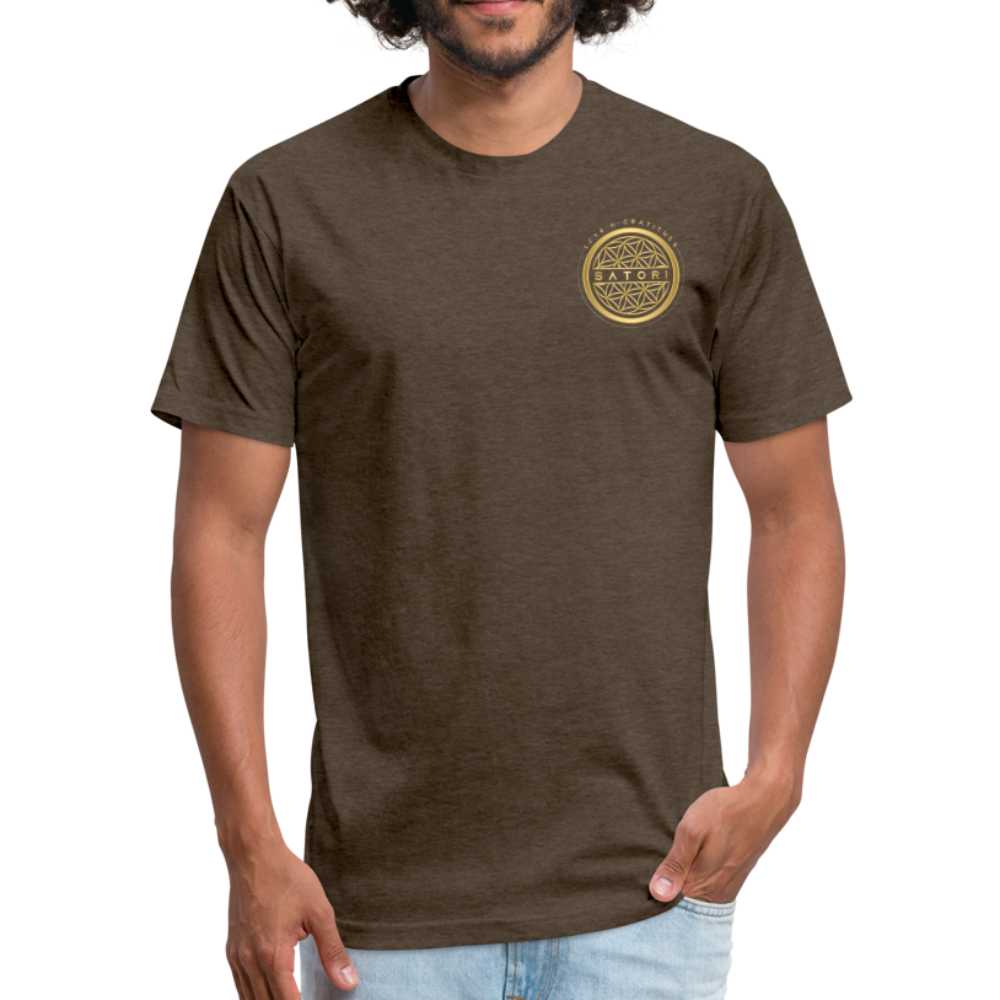 Fitted Cotton/Poly T-Shirt by Next Level Logo Front & Back - heather espresso