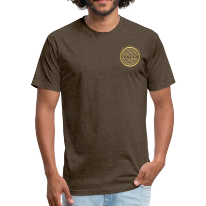 Fitted Cotton/Poly T-Shirt by Next Level Logo Front & Back - heather espresso
