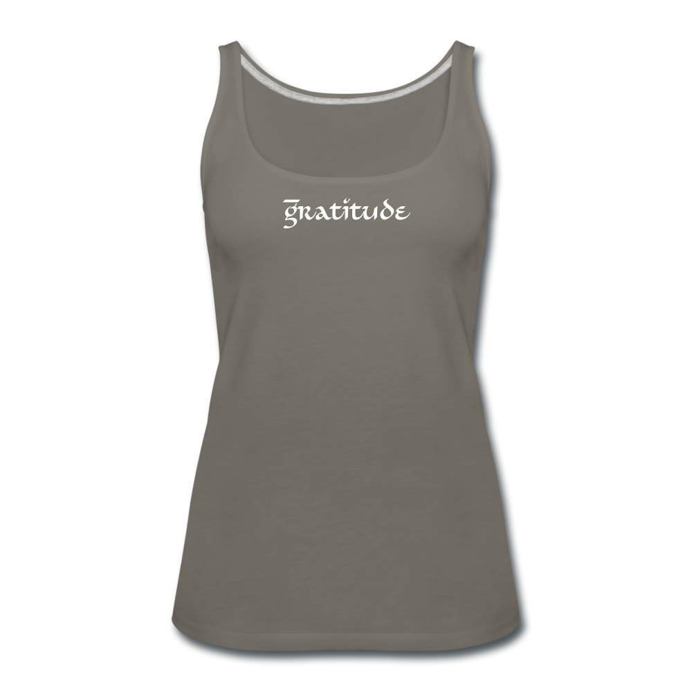 Women’s Premium Tank Top Gratitude - asphalt gray