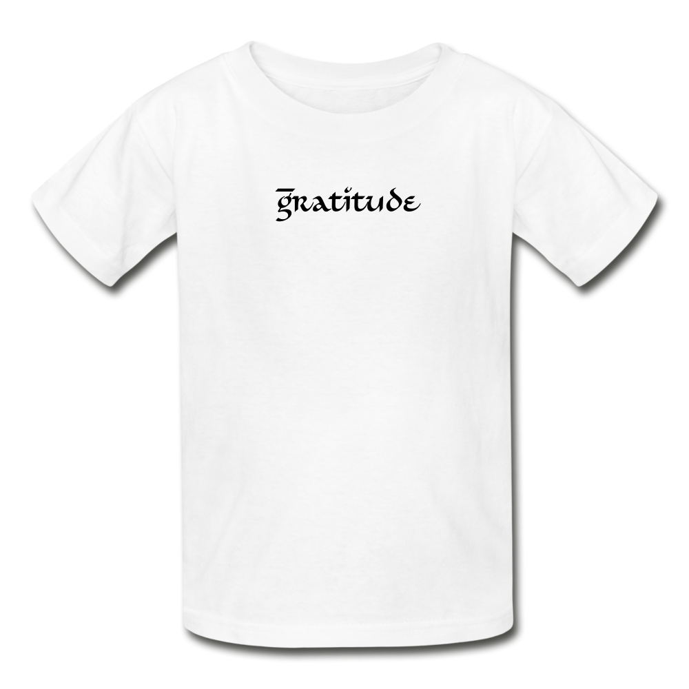Hanes Youth Tagless T-Shirt Gratitude - white