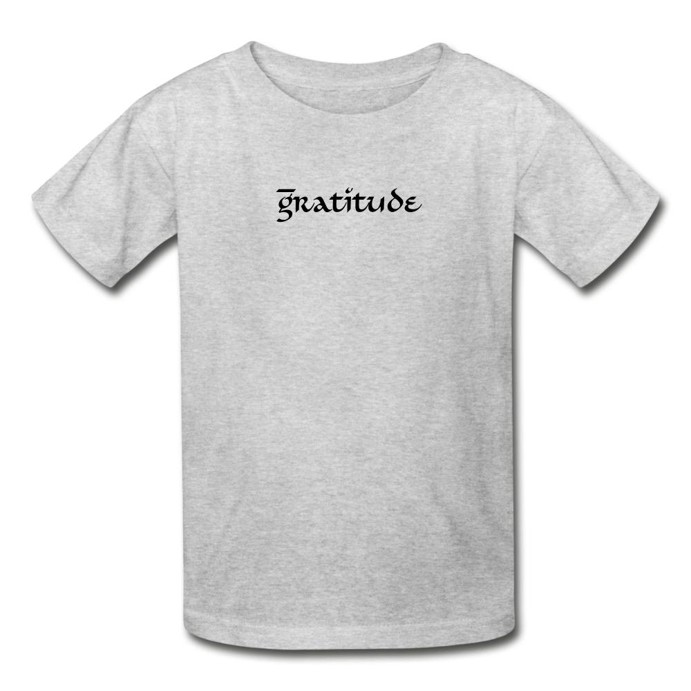 Hanes Youth Tagless T-Shirt Gratitude - heather gray