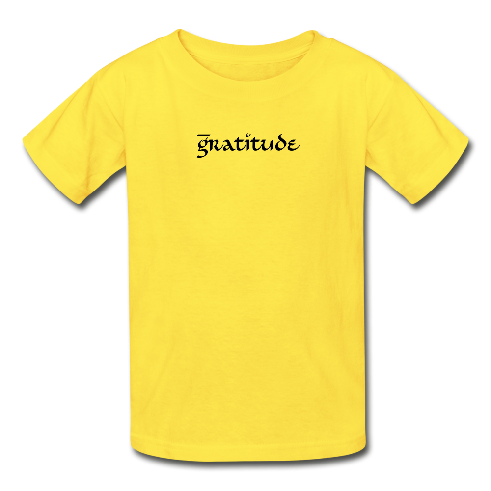 Hanes Youth Tagless T-Shirt Gratitude - yellow