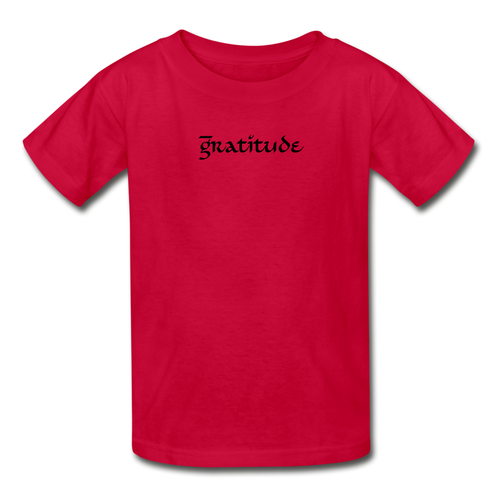 Hanes Youth Tagless T-Shirt Gratitude - red