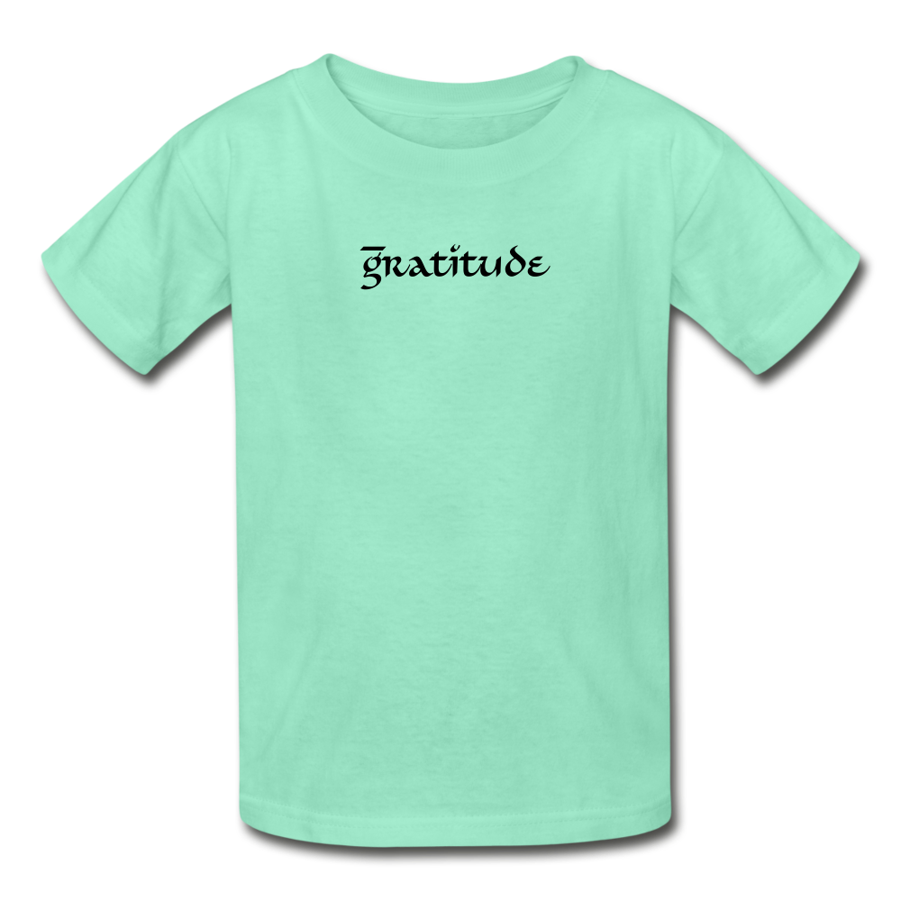 Hanes Youth Tagless T-Shirt Gratitude - deep mint
