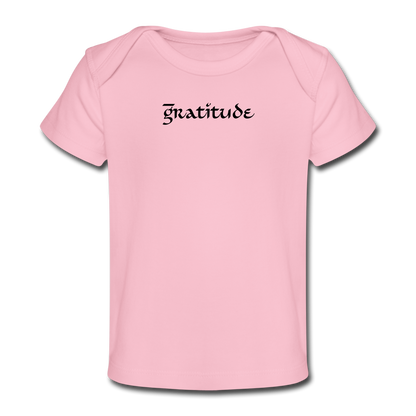 Organic Baby T-Shirt Gratitude - light pink