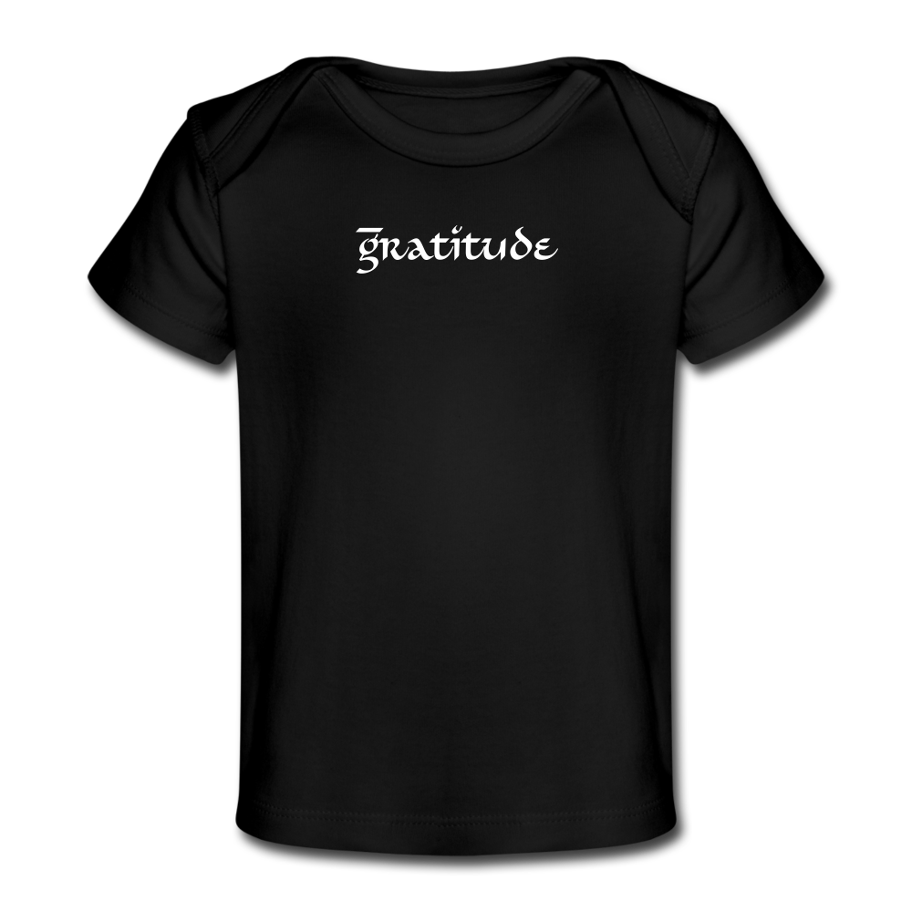 Baby Organic T-Shirt Gratitude - black