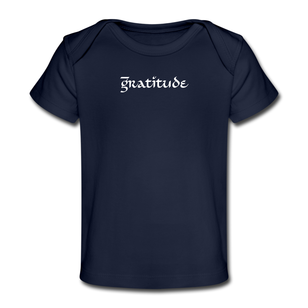 Baby Organic T-Shirt Gratitude - dark navy