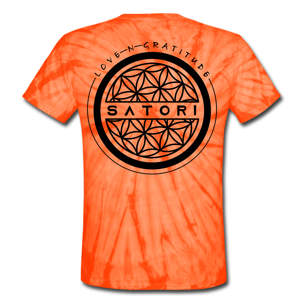 Unisex Tie Dye T-Shirt Gratitude - spider orange