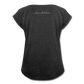 Women's Roll Cuff T-Shirt Love n Gratitude on back - heather black