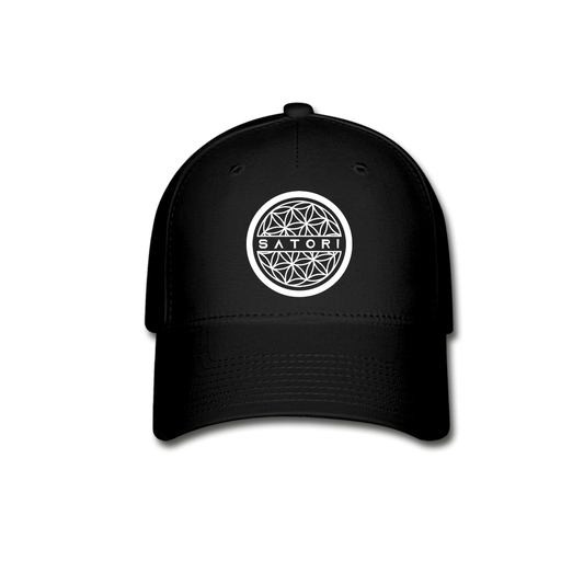 Baseball Cap Logo Front - Print on Back - black