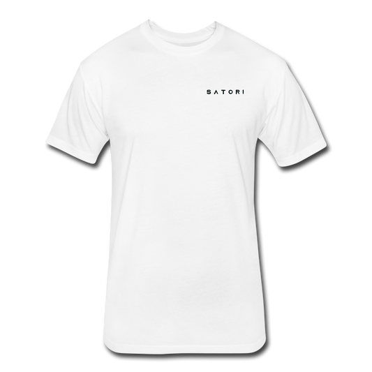 Fitted Cotton/Poly T-Shirt by Next Level Satori Front & Back - white