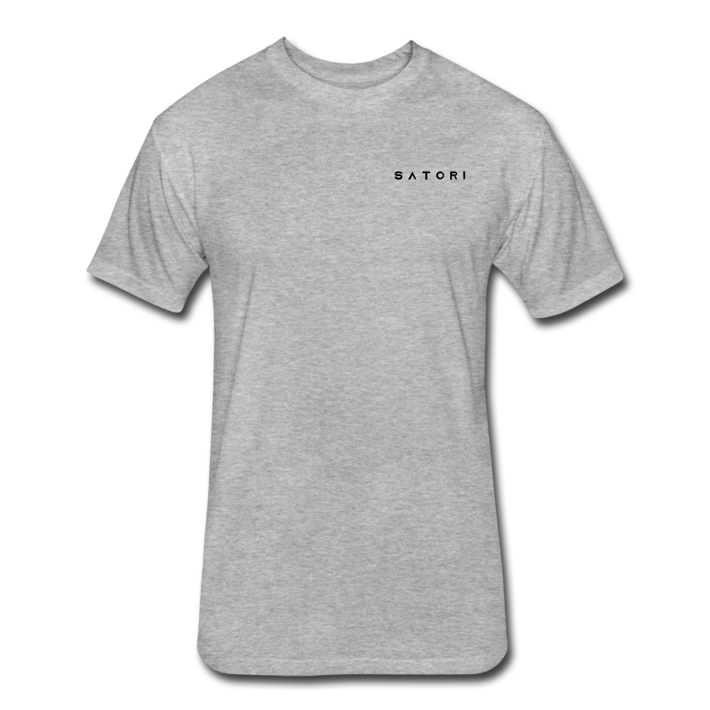 Fitted Cotton/Poly T-Shirt by Next Level Satori Front & Back - heather gray